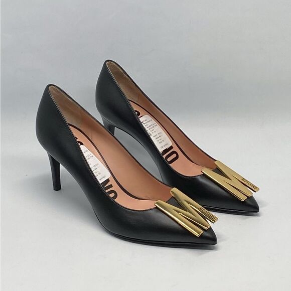 Moschino Logo Leather Pumps size 37 - Picture 6 of 15